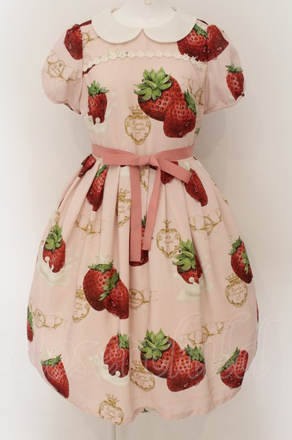 Emily Temple cute / Creamy Strawberryワンピース ピンク O-24-08-24-008-ET-OP-OW-OS