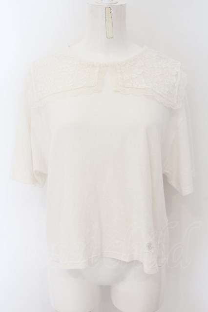 Katie / MARINE GIRL lace collar tee F オフシロ O-24-09-02-024-LO-TO-IG-OS