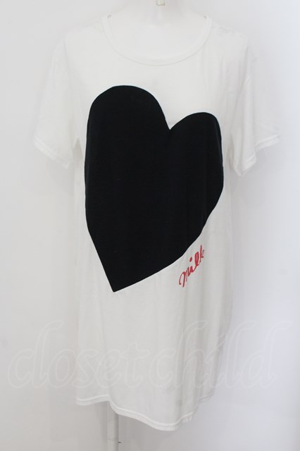 MILK / HEART BIG Tee　 シロ O-24-09-19-034-ML-TO-OW-OS