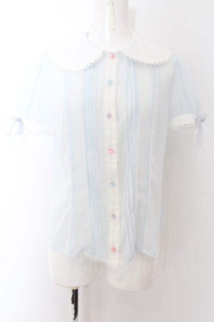 Angelic Pretty / Candyボタンブラウス サックス O-24-09-29-178-AP-BL-OW-OS