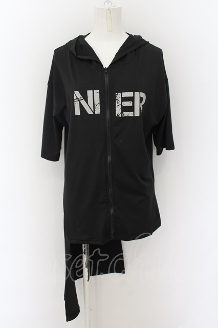 NieR Clothing / アシメZIPパーカー ブラック O-24-09-30-008-PU-TO-IG-ZT303