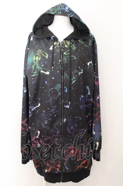 NieR Clothing / NieR LONG ZIP PARKA【NieR COSMO】 パーカー F ブラック O-24-10-31-030-PU-TO-YM-OS