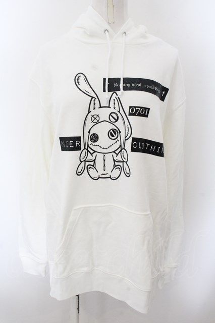 NieR Clothing / NieRちゃんプリントパーカー XL ホワイト O-24-12-14-042-PU-TO-IG-OS