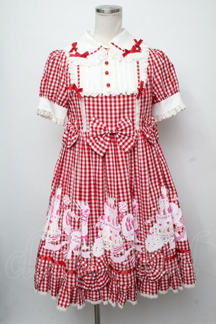 Angelic Pretty /パステルアラモードワンピース 赤 S-24-07-23-100-AP-OP-AS-ZS