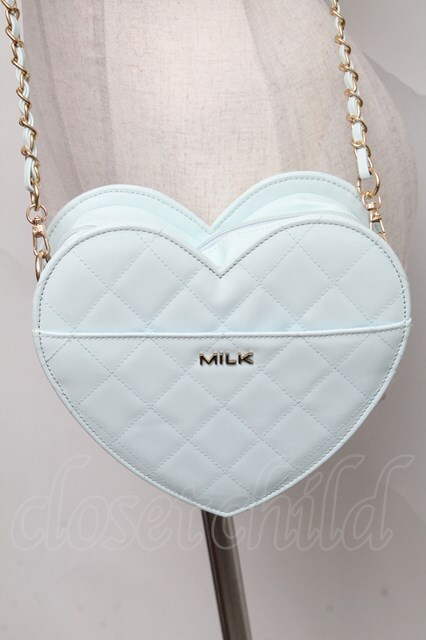 MILK / ハートキルトバッグ サックス S-24-09-24-012-ML-BG-HR-ZS