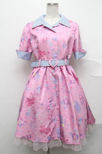 Angelic Pretty / Neon Star Dinerワンピース ピンク S-24-10-01-031-AP-OP-HR-ZS