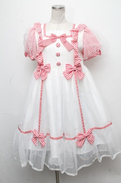 Angelic Pretty / ふんわりパフェワンピース 赤ｘ白 S-24-11-20-056-AP-OP-HR-ZS