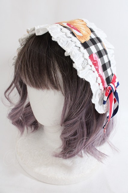 Angelic Pretty / いちごBread Bakeryヘッドドレス クロ Y-24-08-10-039-AP-AC-SZ-ZY