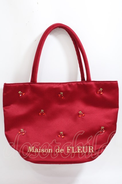 Maison de FLEUR / チェリートートバッグ F レッド Y-24-08-13-051-LO-BG-SZ-ZY