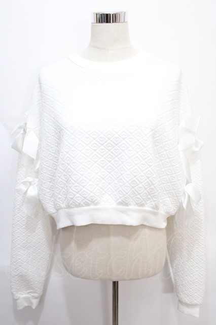 Swankiss / sweat ribbon トップス F ホワイト Y-24-08-22-031-CA-TO-SZ-ZY