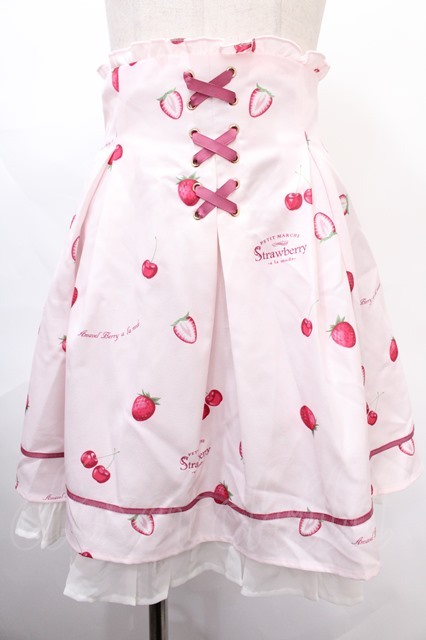 Amavel / Berry a la modeレースアップスカート F ピンク Y-24-09-02-144-CA-OP-SZ-ZY