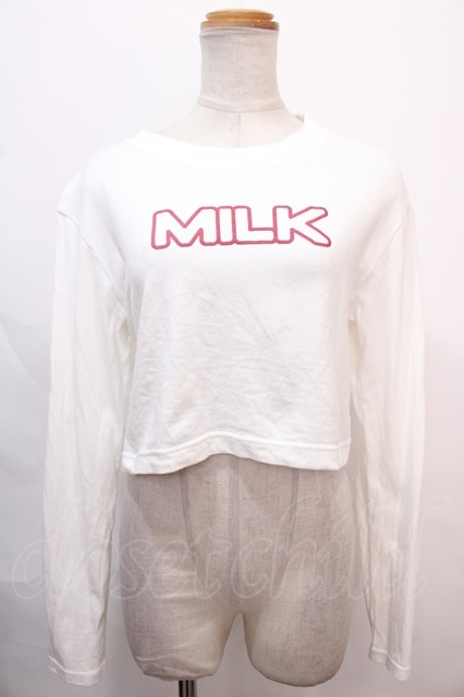 MILK / MILKショート L.S Tee 白 Y-24-10-19-140-ML-TO-SZ-ZY