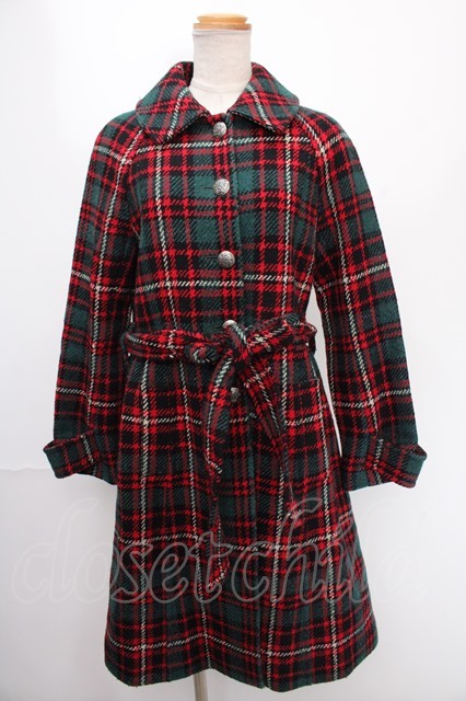 Jane Marple / Big Tartan コート M グリーン Y-24-12-29-049-JM-CO-SZ-ZY