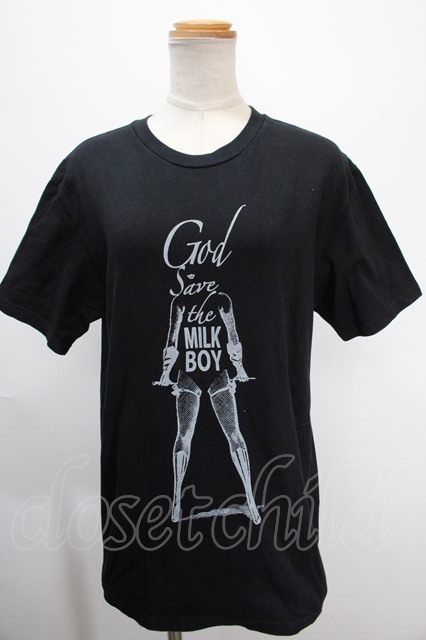 MILKBOY / Gad save the milkboy Tシャツ 黒 Y-25-01-10-076-MB-TO-SZ-ZY