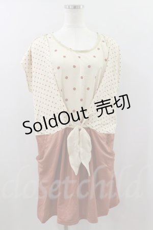 画像: 【SALE】【40%OFF】axes femme  / ドット×ムジ前結びチュニ H-21-07-02-026-1-OP-AX-L-SK-ZT110