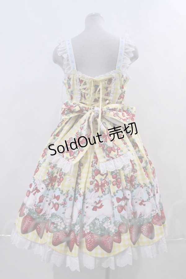 画像2: Angelic Pretty  / Ribbon Berry Bunnyジャンパースカート I-23-07-14-013i-1-OP-AP-L-HD-ZI-R (2)