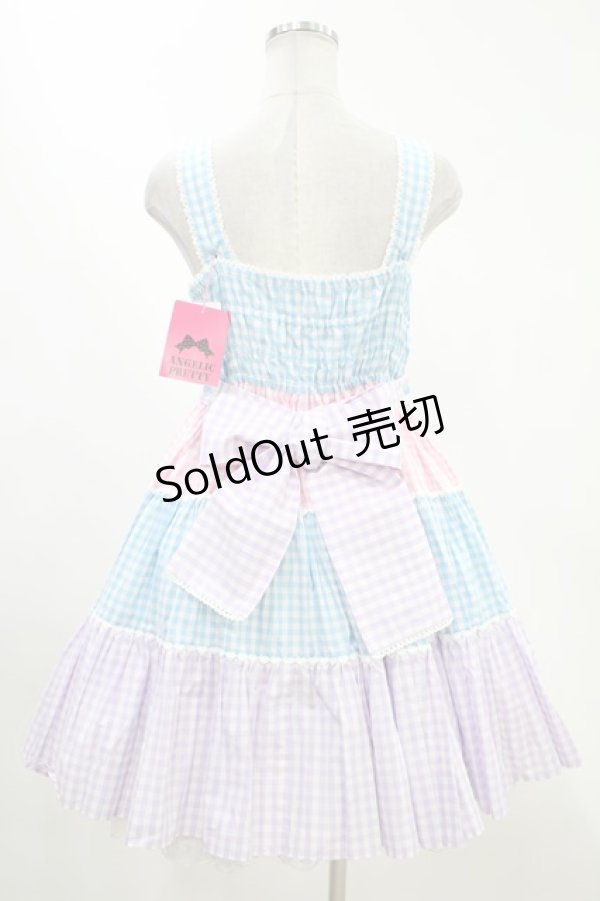 Angelic Pretty / ギンガム配色肩リボンジャンパースカート H-23-08-17-4005h-1-OP-AP-L-NS-ZH-R -  closet child オンラインショップ