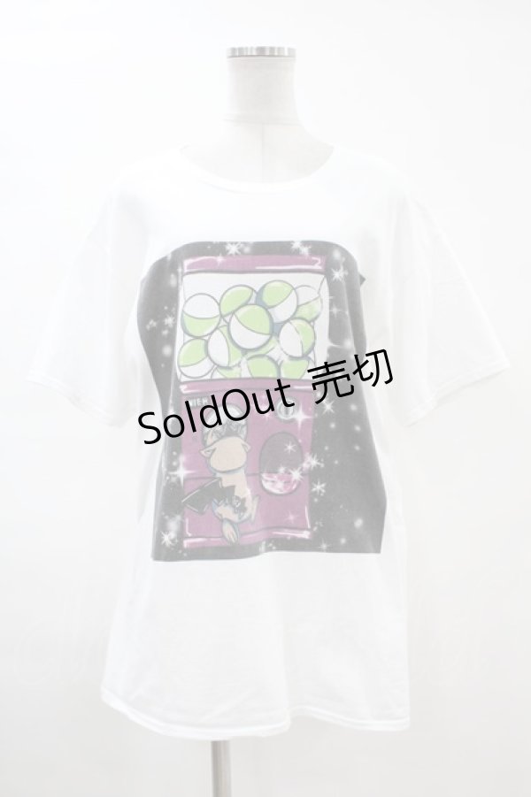 画像1: NieR Clothing / プリント半袖CUTSEW  白 H-24-01-11-1026-PU-TO-KB-ZT383 (1)