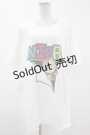 画像: NieR Clothing / プリント半袖CUTSEW XL 白 H-24-01-11-1031-PU-TO-KB-ZT383