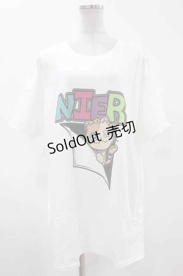 画像1: NieR Clothing / プリント半袖CUTSEW XL 白 H-24-01-11-1031-PU-TO-KB-ZT383 (1)