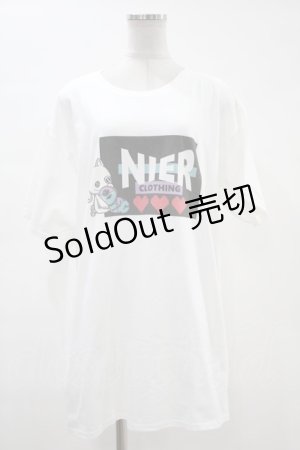 画像: NieR Clothing / プリント半袖CUTSEW XL 白 H-24-01-11-004-PU-TO-KB-ZT391