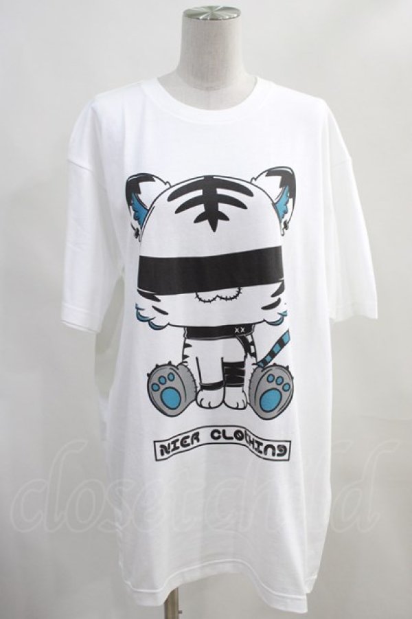 画像1: NieR Clothing / プリント半袖CUTSEW XL 白 H-24-01-12-036-PU-TO-KB-ZT384 (1)