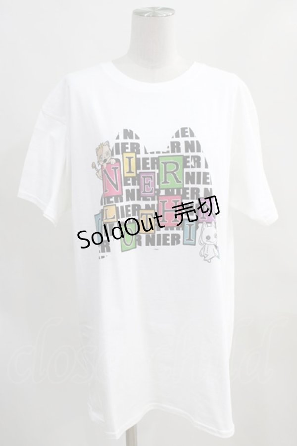 画像1: NieR Clothing / プリント半袖CUTSEW XL 白 H-24-01-13-024-PU-TO-KB-ZT399 (1)