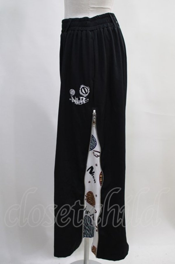 画像3: NieR Clothing / 2WAY SIDE ZIP WIDE PANTS  黒×白 H-24-02-06-1001-PU-PA-KB-ZT023 (3)