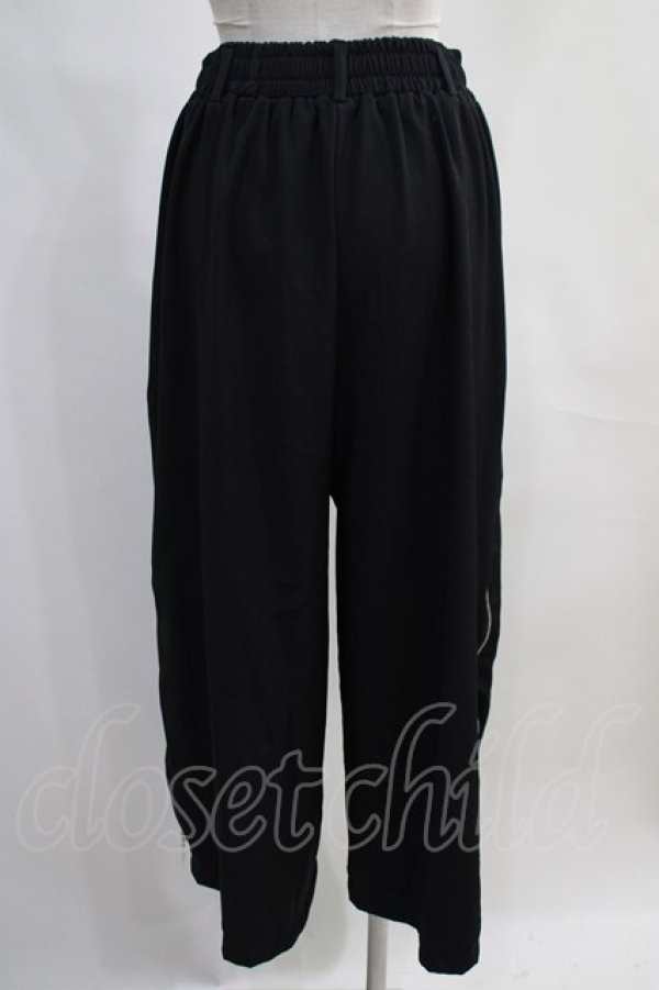 画像4: NieR Clothing / 2WAY SIDE ZIP WIDE PANTS  黒×白 H-24-02-06-1001-PU-PA-KB-ZT023 (4)