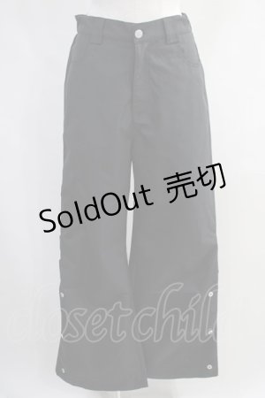 画像: NieR Clothing / 軽量×裾ボタン付きARRANGE WIDE PANTS  黒 H-24-03-01-003-PU-PA-KB-ZH