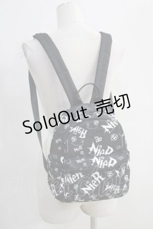 画像: NieR Clothing / 総柄BACK PACK  黒 H-24-04-16-1034-PU-BG-KB-ZH