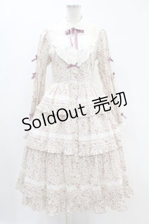 画像: Innocent World / コッツウォルズの花々ワンピース M ラベンダーピンク×生成/Lavender Pink×Beige H-24-05-11-1035-IW-OP-NS-ZH