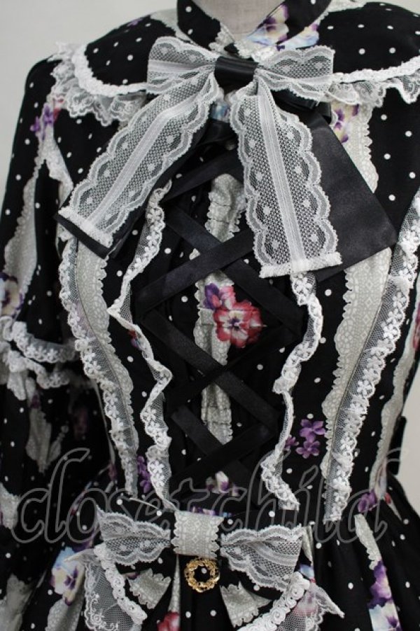 metamorphose / すみれのブーケ姫袖ワンピース 1（通常サイズ） ブラック H-24-05-12-020-ME-OP-NS-ZH -  closet child オンラインショップ