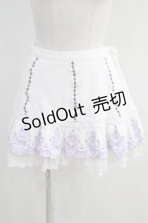 画像: HONEY / 刺繍フリルスカート  白×紫 H-24-05-17-1031-HN-SK-KB-ZH