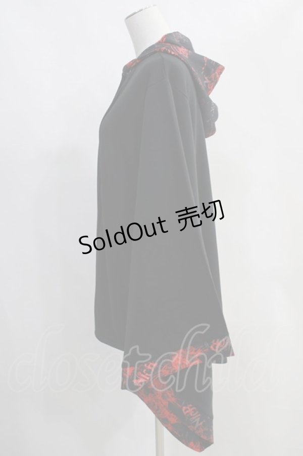 画像2: NieR Clothing / 防寒着物風袖フードシャツ  黒 H-24-05-18-050-PU-BL-KB-ZH (2)