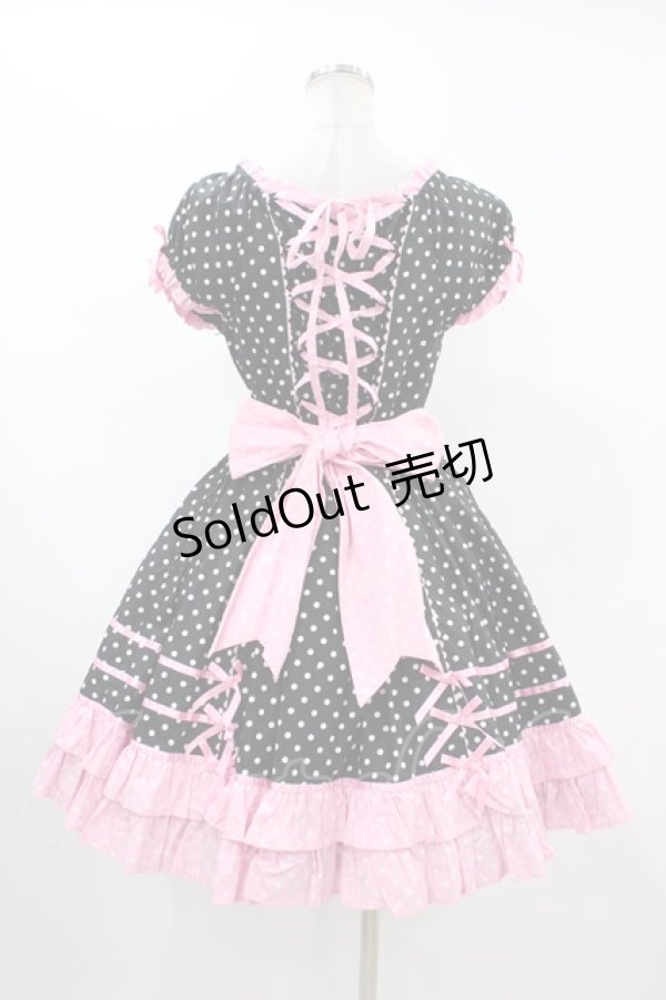 画像2: Angelic Pretty / Candy Popワンピース Free ブラック/ピンク H-24-05-19-1009-AP-OP-NS-ZH (2)