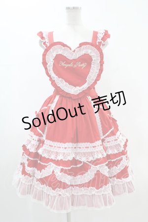 画像: Angelic Pretty / Heart胸あて付スカート(無地) Free レッド H-24-05-19-1017-AP-OP-NS-ZH