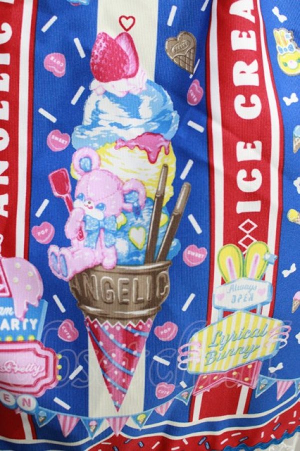 Angelic Pretty / Ice Cream Parlorジャンパースカート Free ブルー  H-24-06-01-012-AP-OP-NS-ZH - closet child オンラインショップ