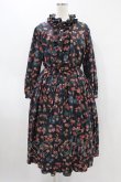 画像1: Jane Marple Dans Le Saｌon / Flowers of Jouy layered dress  ネイビー H-24-06-03-028-JM-OP-KB-ZH (1)