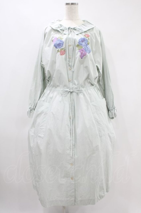 画像1: Jane Marple Dans Le Saｌon / Jardin Des Fleurs Embroideryドレス  ミント H-24-06-03-023-JM-OP-KB-ZH (1)
