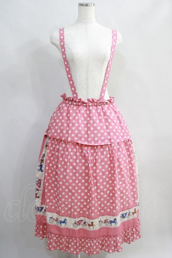 画像1: Jane Marple / Polka dots parade suspenders skirt  ピンク H-24-06-04-1005-JM-SK-KB-ZT99 (1)