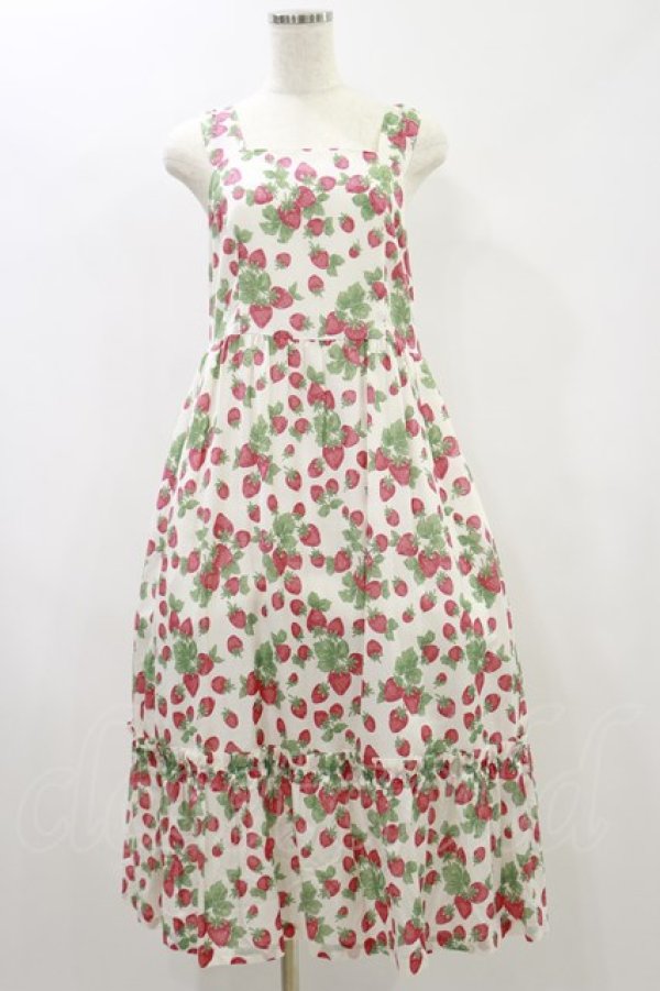 画像1: Jane Marple / Strawberry gardenのストラップドレス Free 白 H-24-06-07-092-JM-OP-KB-ZH (1)