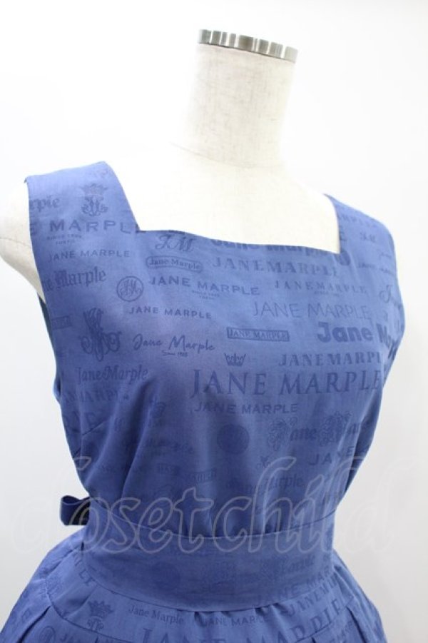 画像4: Jane Marple / Sheer logosスクエアドレス  ブルー H-24-06-08-1016-JM-OP-KB-ZH (4)