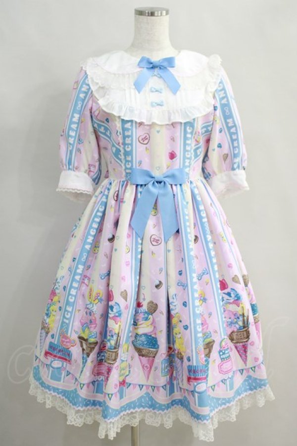 Angelic Pretty / Ice Cream Parlorワンピース Free ピンク H-24-06-09-004-AP-OP-NS-ZH  - closet child オンラインショップ
