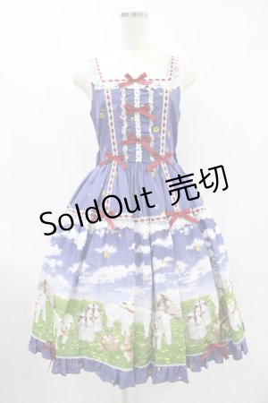 画像: metamorphose / Dreamy Little Farm はしごレースフリルジャンパースカート サイズ1（通常サイズ） ブルー H-24-06-09-1041-ME-OP-NS-ZH