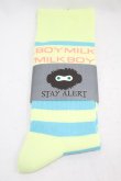 画像1: MILKBOY / スリークォータースsocks  ライム×サックス H-24-06-11-1004-MB-ZA-KB-ZH (1)