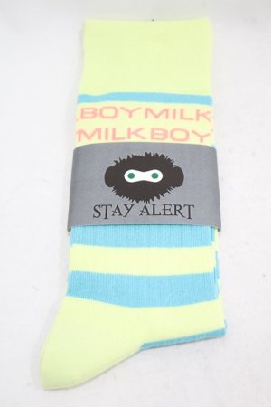 画像: MILKBOY / スリークォータースsocks  ライム×サックス H-24-06-11-1004-MB-ZA-KB-ZH