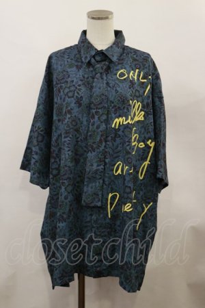 画像: MILKBOY / ONLY MILKBOY SHIRTS  ネイビー×花柄プリント H-24-06-11-023-MB-BL-KB-ZH