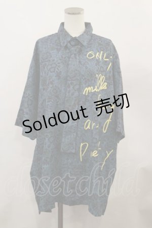 画像: MILKBOY / ONLY MILKBOY SHIRTS  ネイビー×花柄プリント H-24-06-11-023-MB-BL-KB-ZH