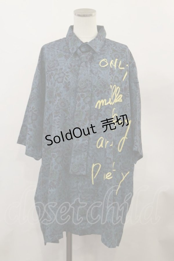 画像1: MILKBOY / ONLY MILKBOY SHIRTS  ネイビー×花柄プリント H-24-06-11-023-MB-BL-KB-ZH (1)